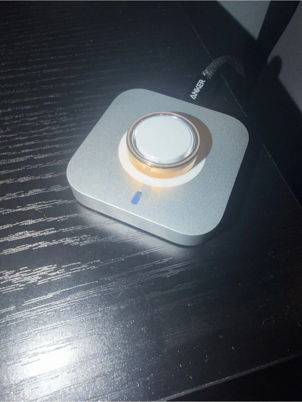 Oura White Magnetic Charger Pad with Subtle Silver Trim